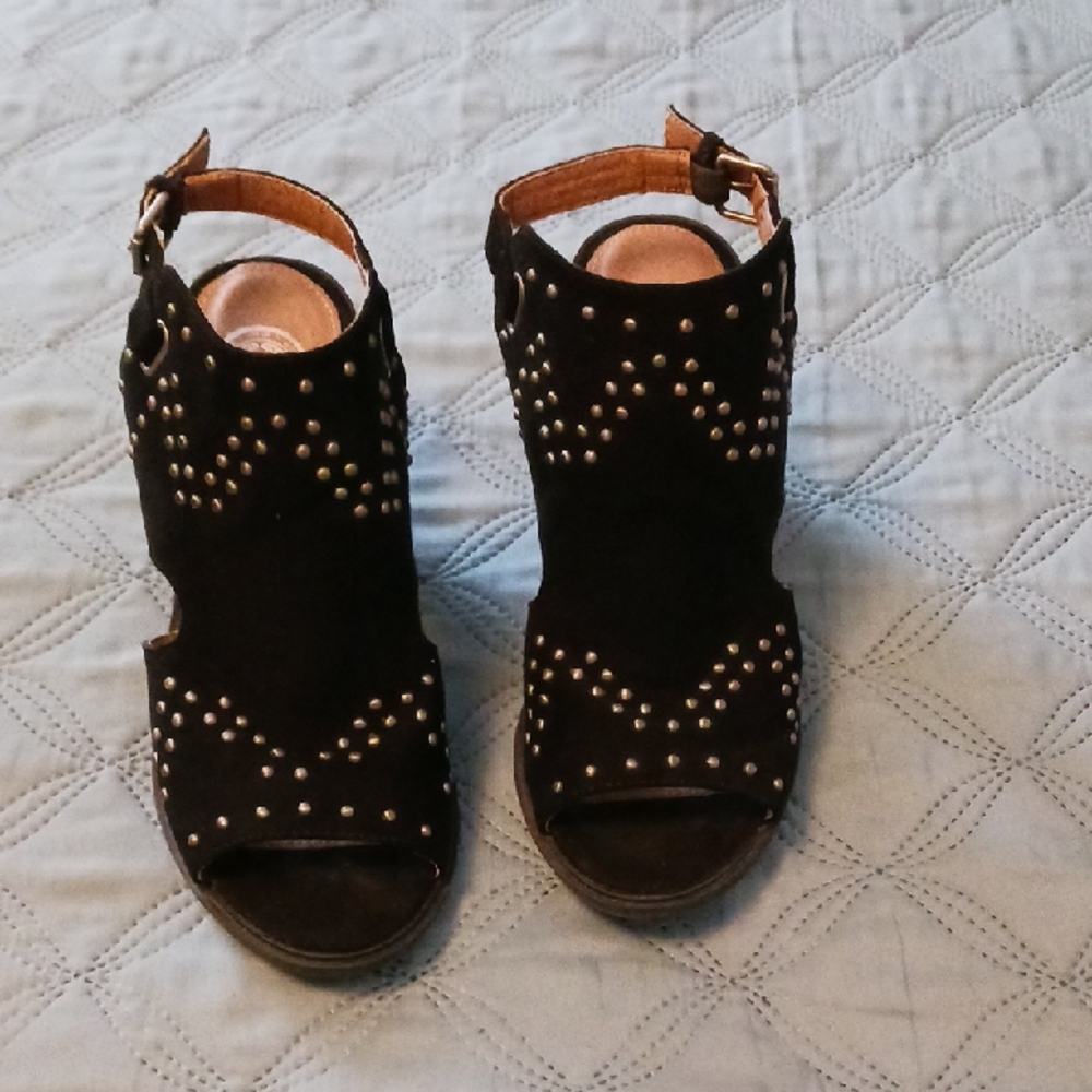 Studded Black Women's Sandals, size 6 1/2M, by So.